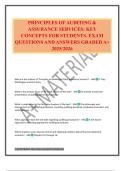 PRINCIPLES OF AUDITING & ASSURANCE SERVICES&colon; KEY CONCEPTS FOR STUDENTS&period; EXAM QUESTIONS AND ANSWERS GRADED A&plus; 2025&sol;2026