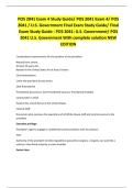 POS 2041 Exam 4 Study Guide&sol; POS 2041 Exam 4&sol; POS 2041 &sol; U&period;S&period; Government Final Exam Study Guide&sol; Final Exam Study Guide - POS 2041&colon; U&period;S&period; Government&sol; POS 2041 U&period;S&period; Government With complete solution NEW EDITION