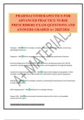 PHARMACOTHERAPEUTICS FOR ADVANCED PRACTICE NURSE PRESCRIBERS EXAM QUESTIONS AND ANSWERS GRADED A&plus; 2025&sol;2026