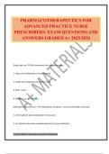 PHARMACOTHERAPEUTICS FOR ADVANCED PRACTICE NURSE PRESCRIBERS&period; EXAM QUESTIONS AND ANSWERS GRADED A&plus; 2025&sol;2026