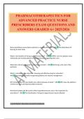 PHARMACOTHERAPEUTICS FOR ADVANCED PRACTICE NURSE PRESCRIBERS EXAM QUESTIONS AND ANSWERS GRADED A&plus; 2025&sol;2026