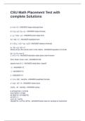 CSU Math Placement Test with complete Solutions-