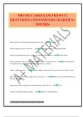 PHYSICS 1260 EXAM 3 DEWITT QUESTIONS AND ANSWERS GRADED A&plus; 2025&sol;2026