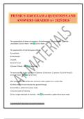 PHYSICS 1260 EXAM 4 QUESTIONS AND ANSWERS GRADED A&plus; 2025&sol;2026