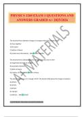 PHYSICS 1260 EXAM 1 QUESTIONS AND ANSWERS GRADED A&plus; 2025&sol;2026
