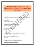PHYSICS 1260 REVIEW 3 EXAM QUESTIONS AND ANSWERS GRADED A&plus; 2025&sol;2026