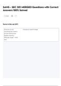 SANS - SEC 301 MERGED Questions with Correct Answers 100&percnt; Solved