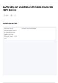 SANS SEC 301 Questions with Correct Answers 100&percnt; Solved