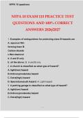 NFPA 10 EXAM 110 PRACTICE TEST  QUESTIONS AND 100&percnt; CORRECT ANSWERS 2026&sol;2027