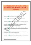 PSYCHOLOGY 1100 EXAM 1 CSCC QUESTIONS AND ANSWERS GRADED A&plus; 2025&sol;2026