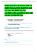 BOARD CERTIFIED BEHAVIOR ANALYST  &lpar;BCBA&rpar; EXAMINATION QUESTION AND  CORRECT ANSWERS &lpar;VERIFIED  ANSWERS&rpar; PLUS RATIONALES 2026 Q&A  INSTANT DOWNLOAD PDF 