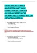 CERTIFIED PROFESSIONAL IN  HEALTHCARE QUALITY &lpar;CPHQ&rpar;  EXAMINATION QUESTION AND  CORRECT ANSWERS &lpar;VERIFIED  ANSWERS&rpar; PLUS RATIONALES 2026 Q&A  INSTANT DOWNLOAD PDF 