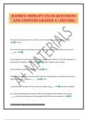RAPHEX THERAPY EXAM QUESTIONS AND ANSWERS GRADED A&plus; 2025&sol;2026