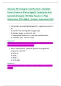 Georgia Fire Suppression Systems Installer  Exam &lpar;Foam or Clean Agent&rpar; Questions And  Correct Answers &lpar;Verified Answers&rpar; Plus  Rationales 2026 Q&A &vert; Instant Download Pdf 