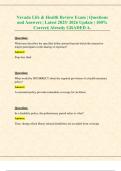 Nevada Life & Health Review Exam &vert; Questions and Answers &vert; Latest 2025&sol; 2026 Update &vert; With Complete Solution