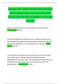 Chapter 36&colon; Home Health Nursing fully  solved Exam Questions And Answers  2025&vert;2026 Verified Graded A&plus; Already  Passed&excl;