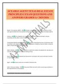 ACEABLE AGENT TEXAS REAL ESTATE PRINCIPLES I EXAM QUESTIONS AND ANSWERS GRADED A&plus; 2025&sol;2026