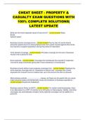 CHEAT SHEET - PROPERTY &  CASUALTY EXAM QUESTIONS WITH  100&percnt; COMPLETE SOLUTIONS&vert;  LATEST UPDATE