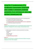 CompTIA IT Fundamentals &lpar;ITF&plus;&rpar;  Certification Examination QUESTION  AND CORRECT ANSWERS &lpar;VERIFIED  ANSWERS&rpar; PLUS RATIONALES 2026 Q&A  INSTANT DOWNLOAD PDF 