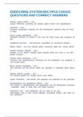 ENDOCRINE SYSTEM MULTIPLE CHOICE QUESTIONS AND CORRECT ANSWERS