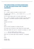 THE ENDOCRINE SYSTEM &lpar;EXERCISES 27 AND 28&rpar; QUESTIONS AND CORRECT ANSWERS