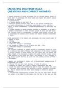 HUMAN PHYSIOLOGY AND ANATOMY&colon; ENDOCRINE SYSTEM TEST QUESTIONS AND CORRECT ANSWERS