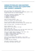 HUMAN PHYSIOLOGY AND ANATOMY&colon; ENDOCRINE SYSTEM TEST QUESTIONS AND CORRECT ANSWERS