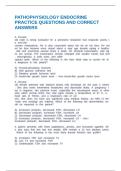 PATHOPHYSIOLOGY ENDOCRINE PRACTICE QUESTIONS AND CORRECT ANSWERS