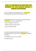 CNUR 106 MIDTERM EXAM QUESTIONS AND  ANSWERS 100&percnt; PASS &vert;ALREADY GRADED A&plus;&vert;  VERIFIED AND UPDATED 