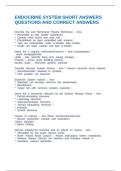 PATHOPHYSIOLOGY ENDOCRINE PRACTICE QUESTIONS AND CORRECT ANSWERS