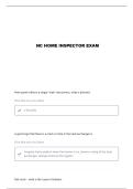 NC HOME INSPECTORS TEST QUESTIONS AND VERIFIED ANSWERS