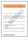 SHS 311 FINAL EXAM QUESTIONS AND ANSWERS GRADED A&plus; 2025&sol;2026