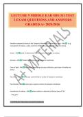 LECTURE 9 MIDDLE EAR SHS 311 TEST 2 EXAM QUESTIONS AND ANSWERS GRADED A&plus; 2025&sol;2026