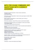 NIFE FRR EXAM COMBINED SET QUESTIONS WITH CORRECT ANSWERS 