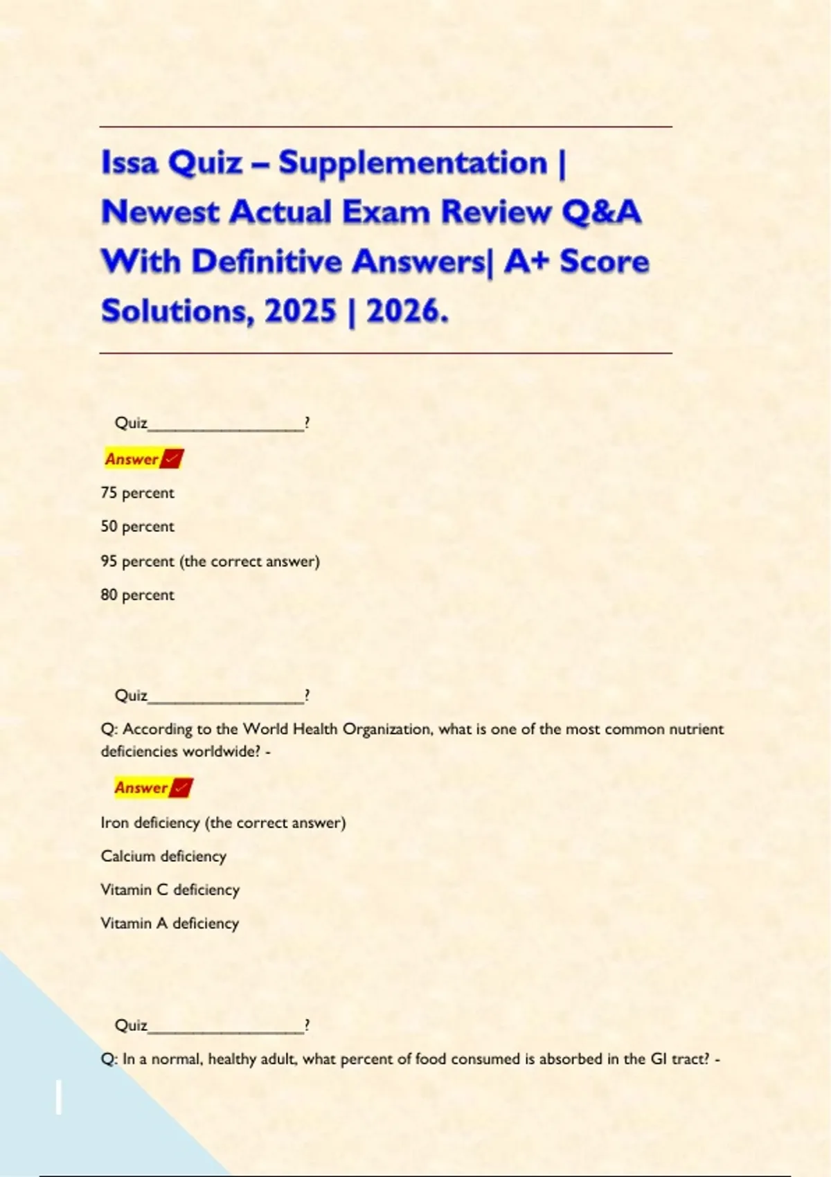 ISSA Final BUNDLE Exam |Complete Questions & Correct Detailed Answers ...