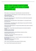 NIFE FRR EXAM QUESTIONS WITH COMPLETE SOLUTIONS &lpar;GRADED A&plus;&rpar; 