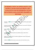 INTRODUCTION TO OPERATIONS AND SUPPLY CHAIN MANAGEMENT&colon; KEY CONCEPTS AND TECHNIQUES&period; EXAM QUESTIONS AND ANSWERS GRADED A&plus; 2025&sol;2026