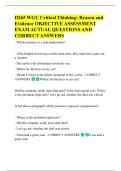 D265 WGU Critical Thinking&colon; Reason and  Evidence OBJECTIVE ASSESSMENT  EXAM ACTUAL QUESTIONS AND  CORRECT ANSWERS