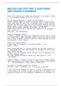 BIOLOGY 030 TEST UNIT 2 QUESTIONS AND CORRECT ANSWERS