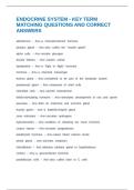 ENDOCRINE SYSTEM - KEY TERM MATCHING QUESTIONS AND CORRECT ANSWERS