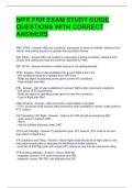 NIFE FRR EXAM STUDY GUIDE QUESTIONS WITH CORRECT ANSWERS 
