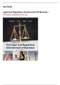 Legal and Regulatory Environment of Business &ndash; Test Bank &lpar;19th Edition&comma; Pagnattaro et al&period;&comma; USA&comma; Complete Newest Guide A&plus;