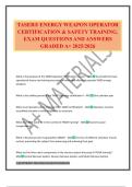 TASER&reg; ENERGY WEAPON OPERATOR CERTIFICATION & SAFETY TRAINING&period; EXAM QUESTIONS AND ANSWERS GRADED A&plus; 2025&sol;2026