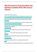 NM Life Insurance Final Exam Mock Test Questions Complete With 100&percnt; Correct Answers &vert;&vert; Verified  Exam Questions