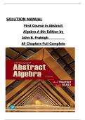 Solution Manual First Course in Abstract Algebra A&comma; 8th Edition by John B&period; Fraleigh&comma; ISBN&colon;9780321390363&comma; All Chapters 1-56 Covered  