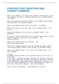 CHAPTER 6 TEST QUESTIONS AND CORRECT ANSWERS