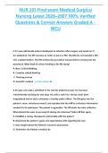 NUR 201 Final exam Medical Surgical  Nursing Latest 2026&ndash;2027 100&percnt; Verified  Questions & Correct Answers Graded A -  WCU