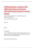 CPSM Study Group - Domain 6 TEST -  SMPS OK Questions And Answers  2025&vert;2026 Verified Graded A&plus; Already  Passed&excl;