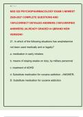 NSG 522 PSYCHOPHARMACOLOGY EXAM 3 NEWEST  2026-2027 COMPLETE QUESTIONS AND  100&percnt;CORRECT DETAILED ANSWERS &lpar;100&percnt;VERIFIED  ANSWERS&rpar; &vert;ALREADY GRADED A&plus;&vert;&vert;BRAND NEW  VERSION&excl;&excl;