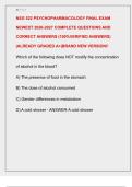 NSG 522 PSYCHOPHARMACOLOGY FINAL EXAM  NEWEST 2026-2027 COMPLETE QUESTIONS AND  CORRECT ANSWERS &lpar;100&percnt;VERIFIED ANSWERS&rpar;  &vert;ALREADY GRADED A&plus;&vert;BRAND NEW VERSION&excl;&excl; 